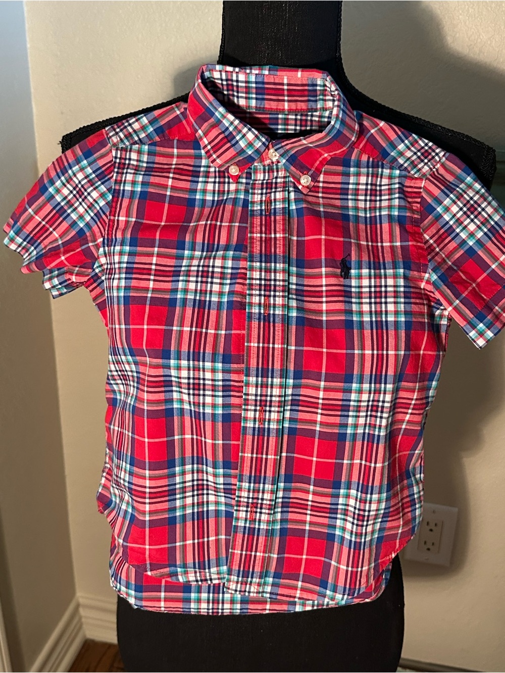 Ralph Lauren Red & Blue Plaid Button-Down Shirt